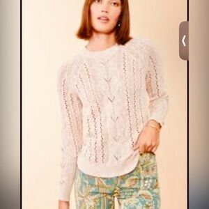 Spartina 449 Shelby blush pink neutral Sweater top lightweight